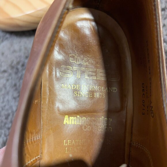 Steed Ambassador Collection Cap Toe Oxford Shoes Mens 9 Leather Made in England - Picture 7 of 10